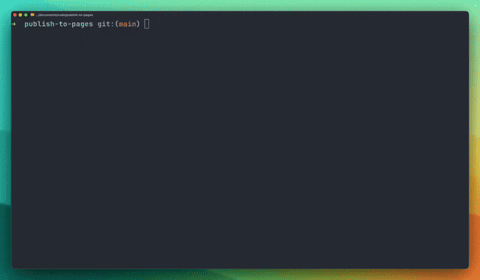 Demo of publish-to-pages in action with Copilot CLI